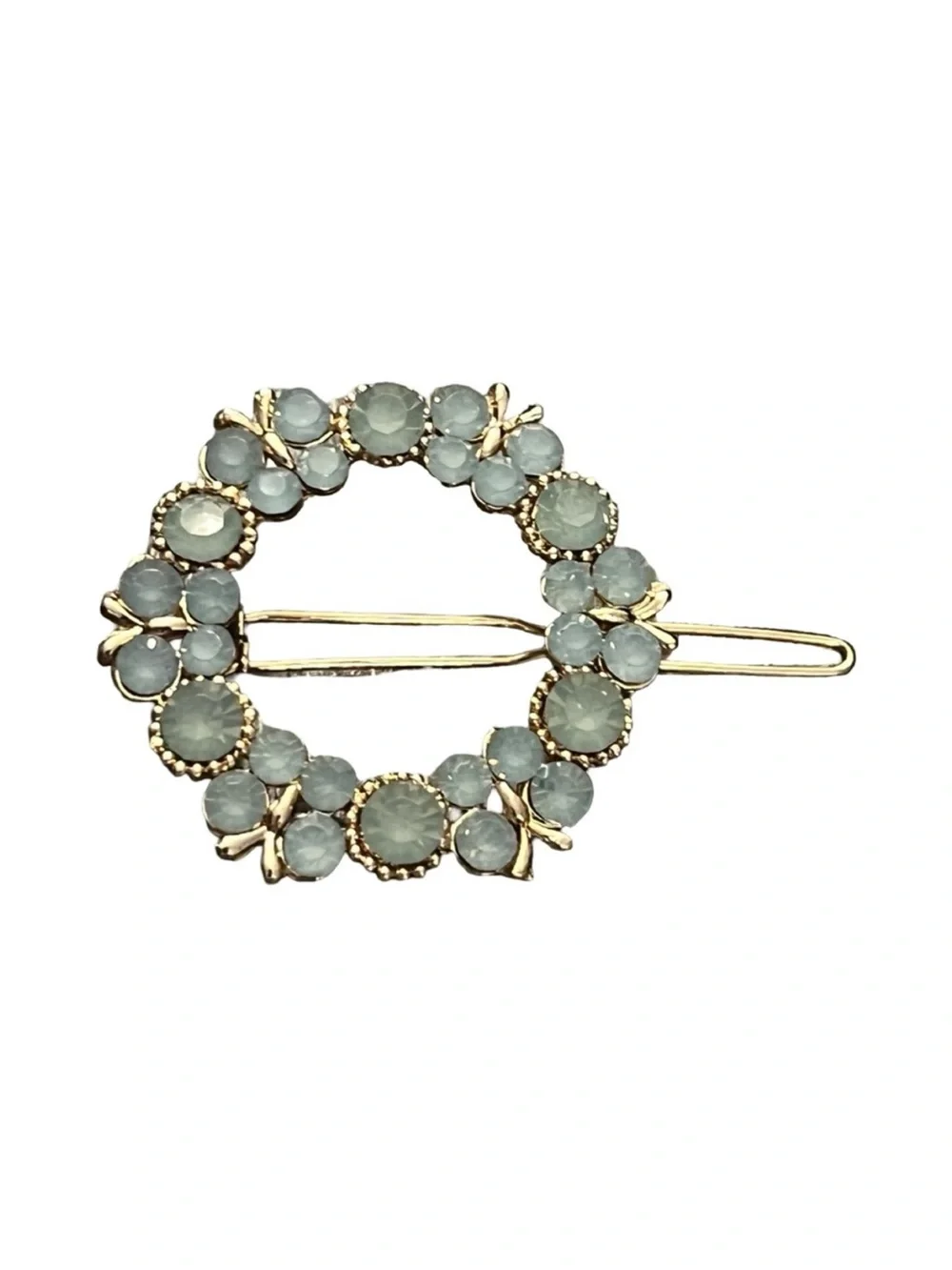 Elegant Gold and Blue Butterflies Crystal Floral Hair Clip 2.0”FINAL PRICE DROP